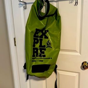 Flag Nor Fail green back pack roll top dry bag.